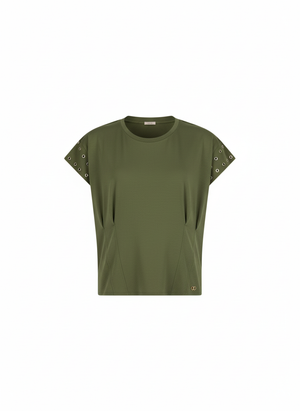 Liu jo T-shirt con occhielli decorativi Military TA6251 JS003-76009
