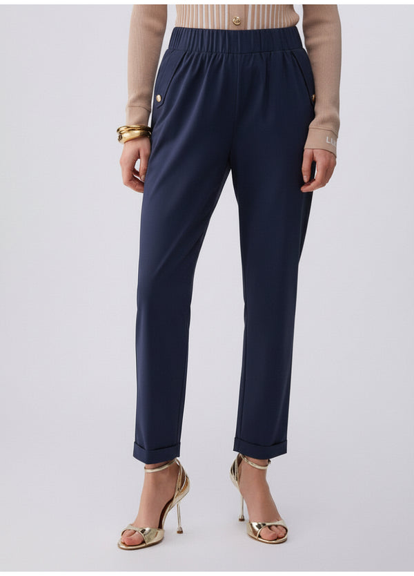 Liu jo Pantaloni slim fit con risvolto Night blu sky TA6255 TS922-93924