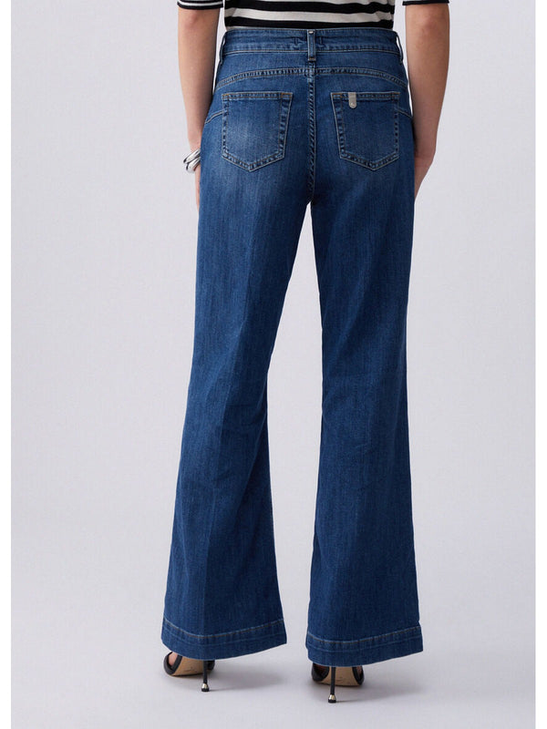 Liu jo Jeans flare a vita alta con bottoni UA6162 D0275-78988