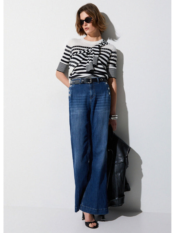 Liu jo Jeans flare a vita alta con bottoni UA6162 D0275-78988