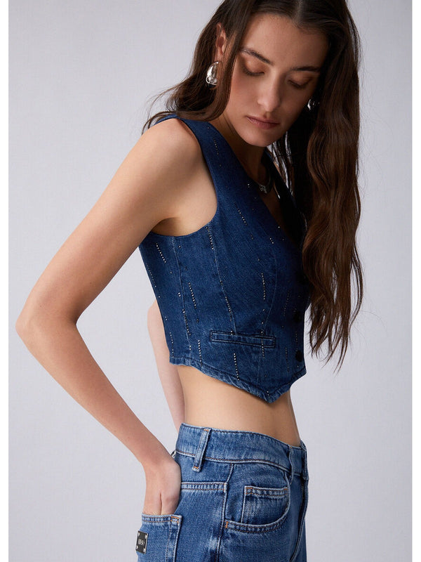Liu jo Gilet Den.Blue starry wash UA6188 D0315-78033