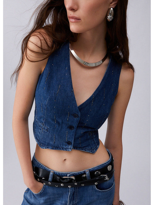 Liu jo Gilet Den.Blue starry wash UA6188 D0315-78033