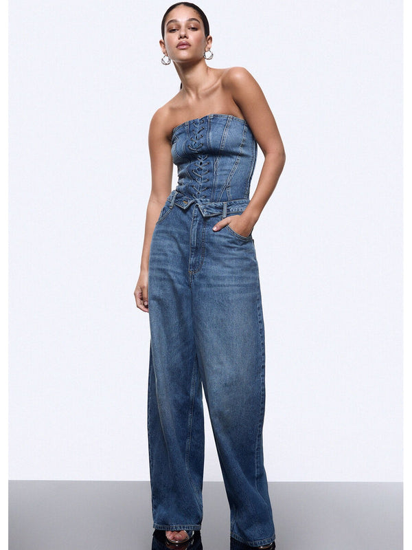 Liu jo Top bustier in denim UA6506 D0399-79157