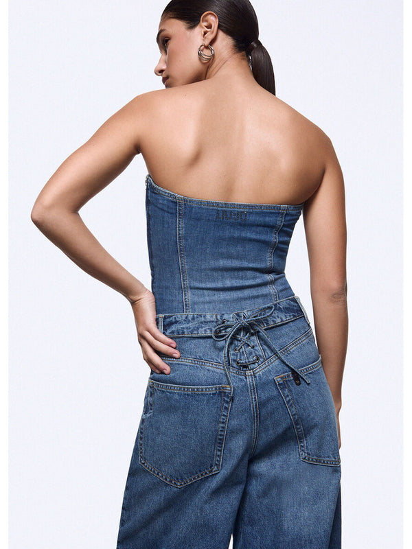 Liu jo Top bustier in denim UA6506 D0399-79157