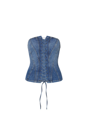 Liu jo Top bustier in denim UA6506 D0399-79157