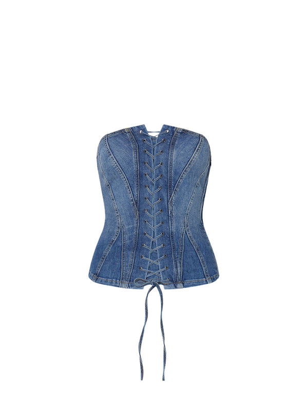 Liu jo Top bustier in denim UA6506 D0399-79157