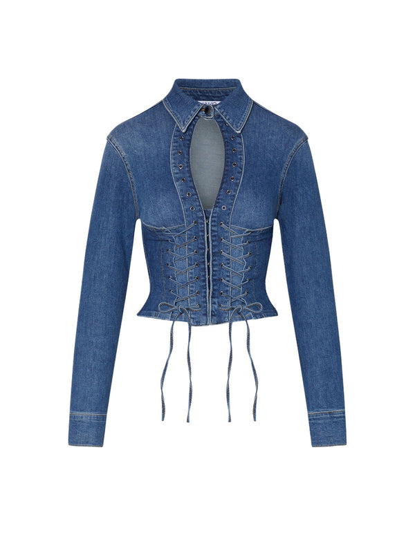 Liu jo Camicia Den.md.Blue intrecci UA6507 D0399-79157