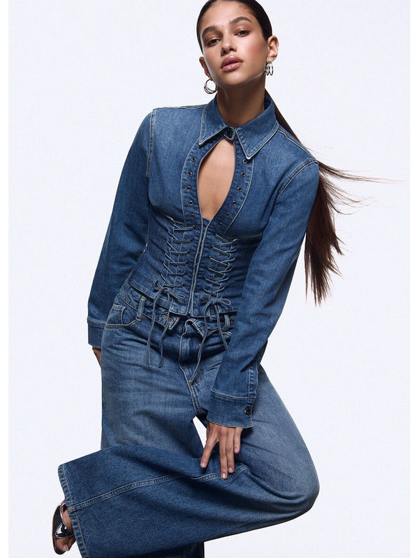 Liu jo Camicia Den.md.Blue intrecci UA6507 D0399-79157