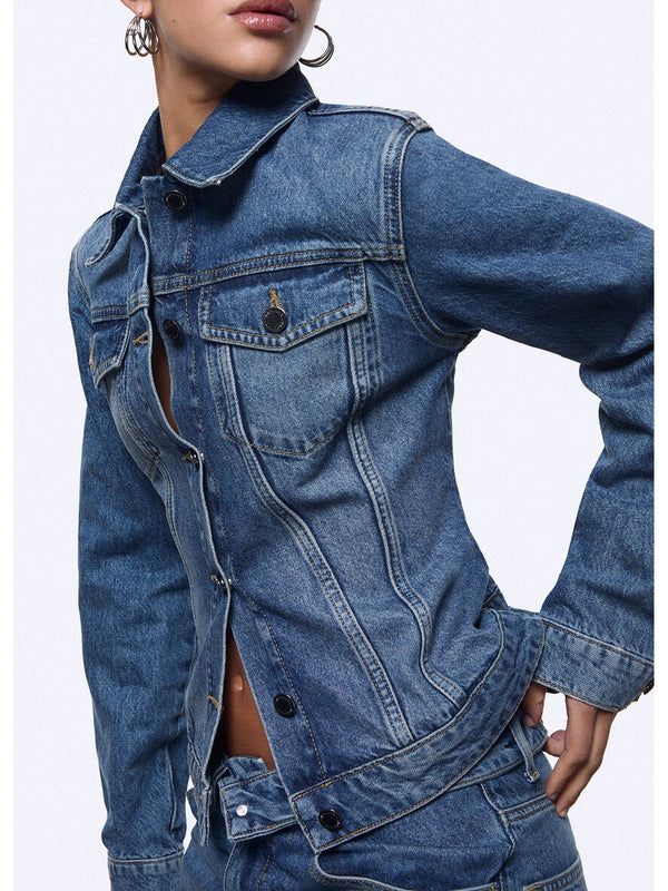 Liu jo Giubbotto Den.md.Blue intrecci UA6511 D0400-79157