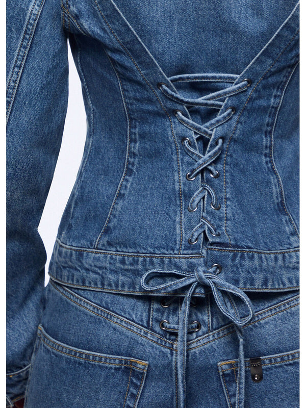 Liu jo Giubbotto Den.md.Blue intrecci UA6511 D0400-79157