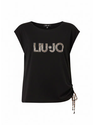 Liu jo T-shirt Nero/animalier VA6047 JS360-Y9908