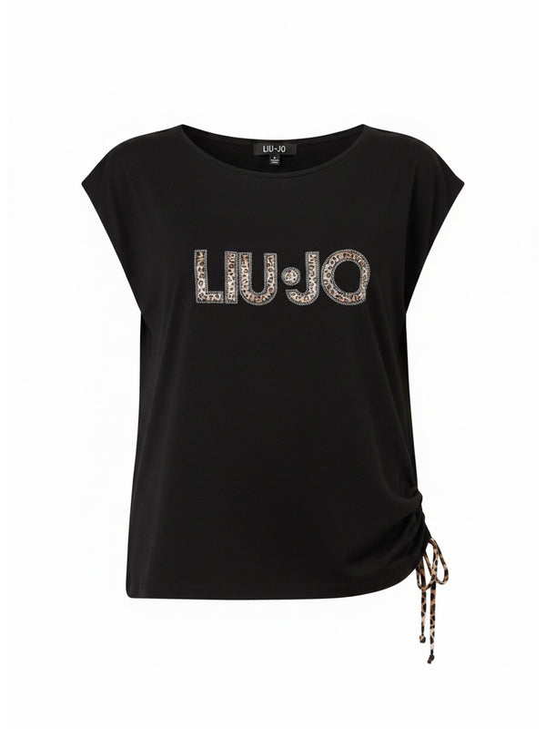 Liu jo T-shirt Nero/animalier VA6047 JS360-Y9908