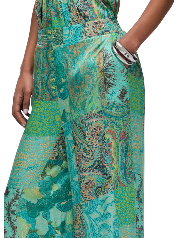 Liu jo Pantalone tessuto Cachem.water green VA6067 TS124-P9269