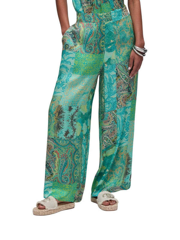 Liu jo Pantalone tessuto Cachem.water green VA6067 TS124-P9269