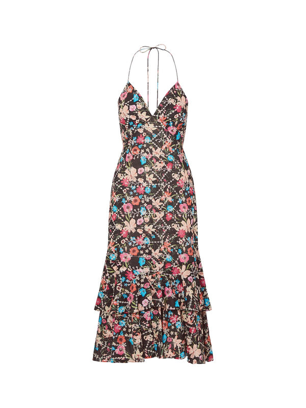 Liu jo Abito Black summer flower VA6095 T531A-P9284