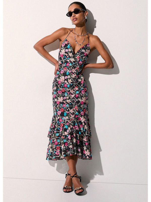 Liu jo Abito Black summer flower VA6095 T531A-P9284