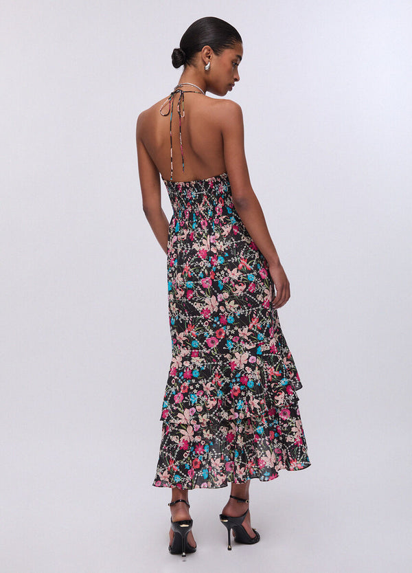 Liu jo Abito Black summer flower VA6095 T531A-P9284