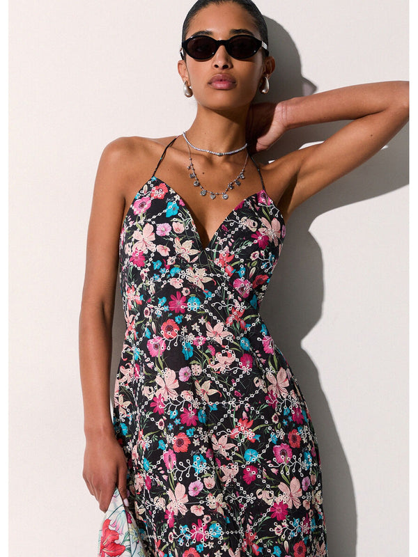 Liu jo Abito Black summer flower VA6095 T531A-P9284