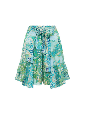Liu Jo Pantaloncino Donna Beachwear Fantasia Cachemire Verde Acqua Multicolor - VA6152 TS124 P9269