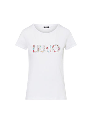 Liu jo T-shirt Bianco/flowers VA6169 JS003-Q9136