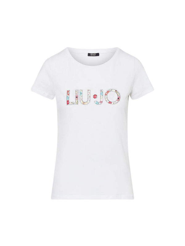 Liu jo T-shirt Bianco/flowers VA6169 JS003-Q9136
