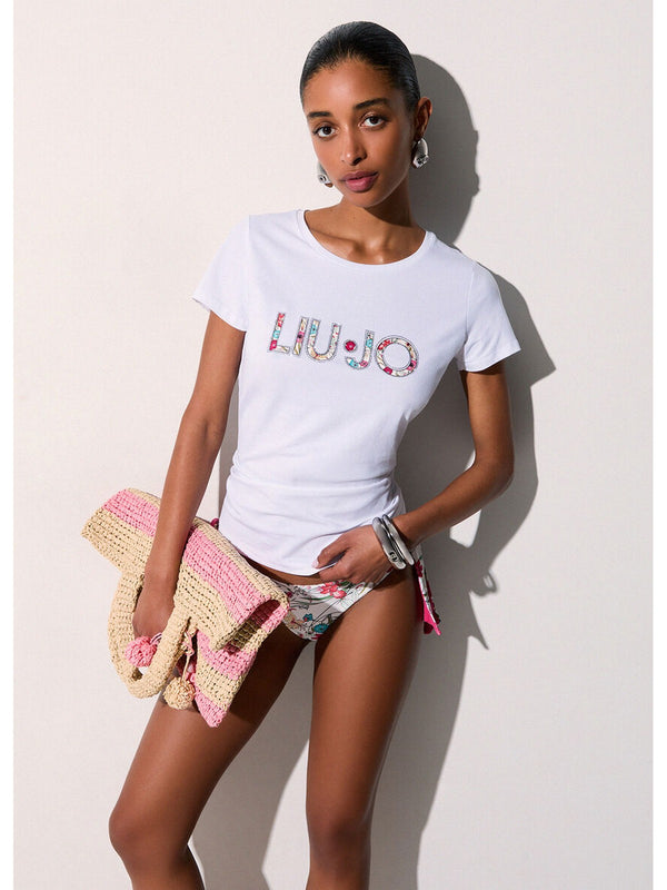 Liu jo T-shirt Bianco/flowers VA6169 JS003-Q9136