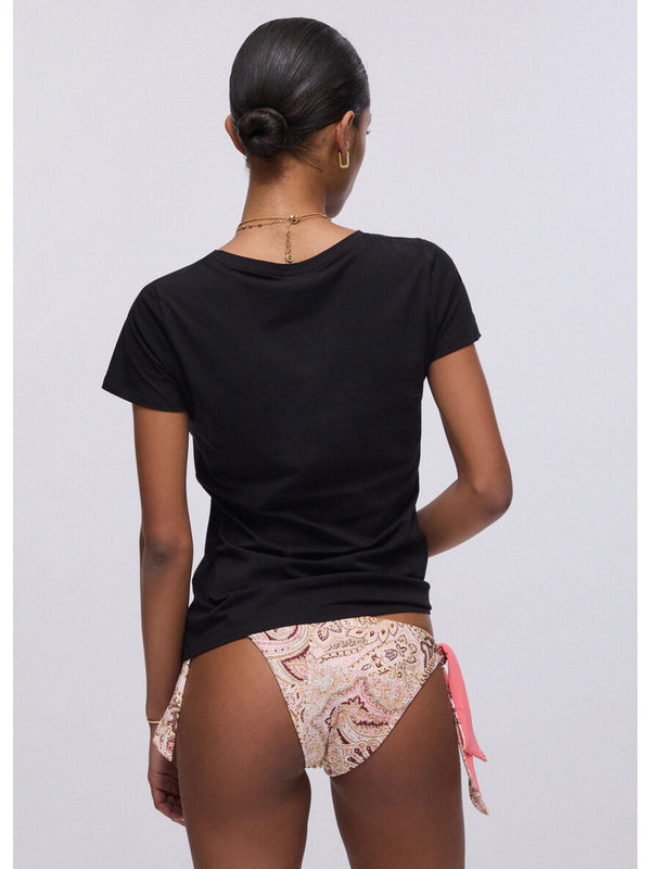 Liu jo T-shirt Nero/flowers VA6169 JS003-W9449