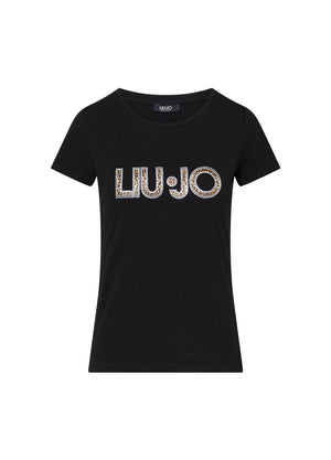 Liu jo T-shirt Nero/animalier VA6169 JS003-Y9908
