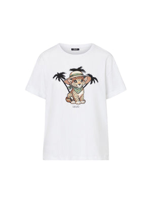 Liu jo T-shirt B.co/small leopard VA6170 JS003-P9493