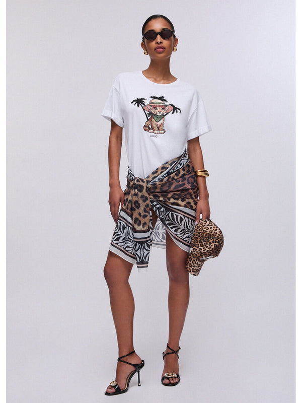 Liu jo T-shirt B.co/small leopard VA6170 JS003-P9493
