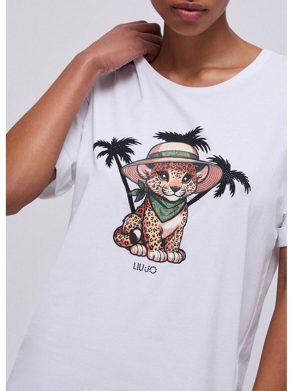 Liu jo T-shirt B.co/small leopard VA6170 JS003-P9493