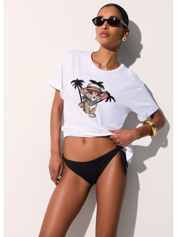 Liu jo T-shirt B.co/small leopard VA6170 JS003-P9493