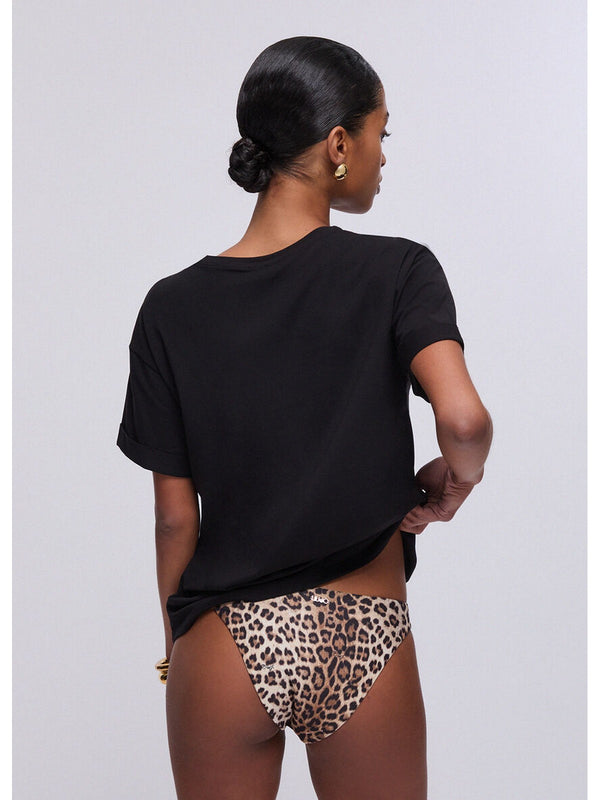 Liu jo T-shirt Nero/small leopard VA6170 JS003-P9494