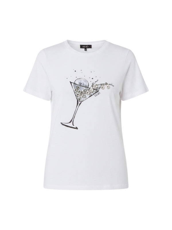 Liu jo T-shirt Bco drink LJ WA6237 JS923-P9332