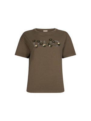 Liu jo T-shirt Dk.olive LiuJo sequi WA6238 JS923-P9330