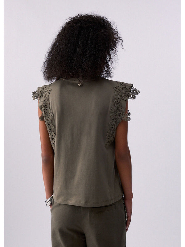 Liu jo T-shirt Dark olive WA6311 J3885-90822