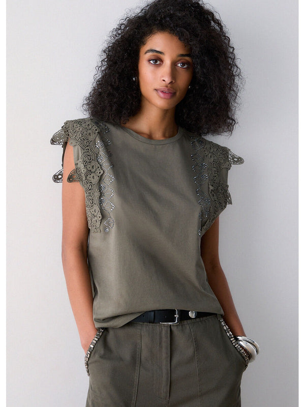 Liu jo T-shirt Dark olive WA6311 J3885-90822