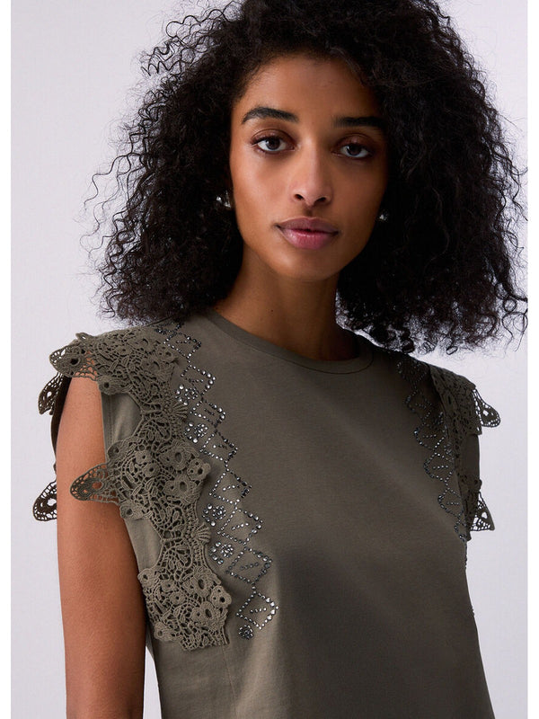Liu jo T-shirt Dark olive WA6311 J3885-90822
