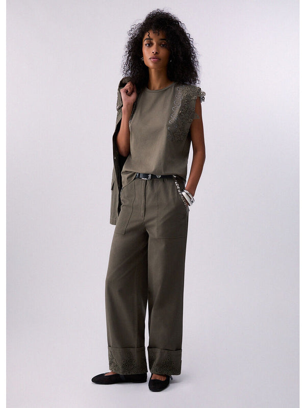 Liu jo T-shirt Dark olive WA6311 J3885-90822