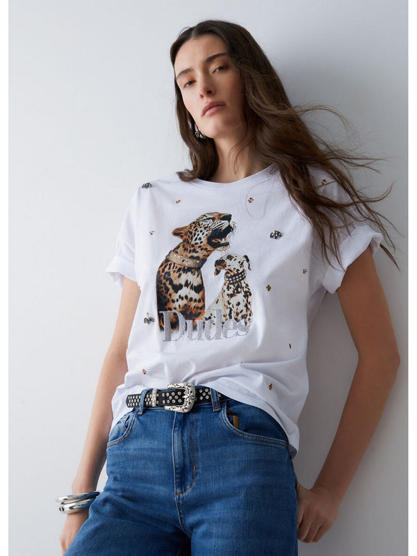 Liu jo T-shirt Bianco dudes LiuJo WA6331 JS904-P9272