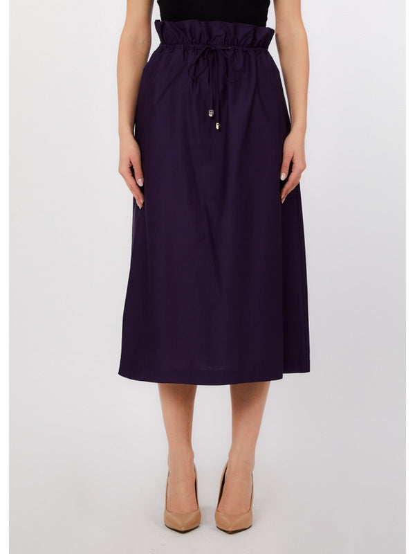 Liu Jo Gonna Midi Donna Nera in Cotone WA6353 T4853-22222
