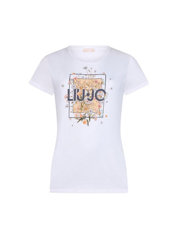 Liu jo T-shirt Bco LiuJo foulard bl WA6493 JS923-P9604