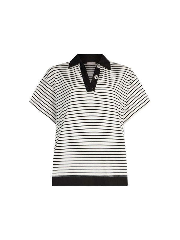 Liu jo T-shirt Bl&white strip/black WA6495 J4909-P9442