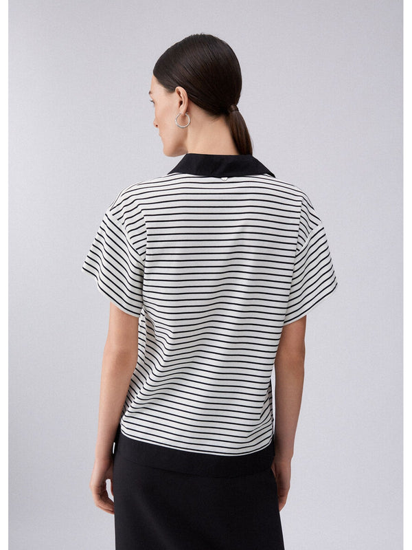 Liu jo T-shirt Bl&white strip/black WA6495 J4909-P9442