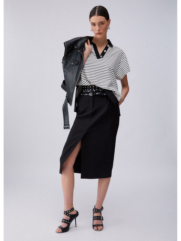 Liu jo T-shirt Bl&white strip/black WA6495 J4909-P9442