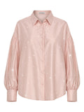 Actualee Camicia Donna Rosa Cipria con Strass All Over e Maniche Balloon  Art. 16147 CA000611