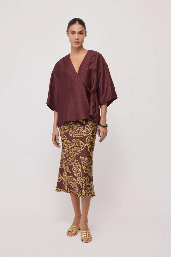 Ottodame SKIRT DN6306 2387 MERLOT/CAMOMILLA