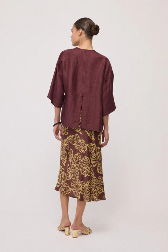 Ottodame SKIRT DN6306 2387 MERLOT/CAMOMILLA