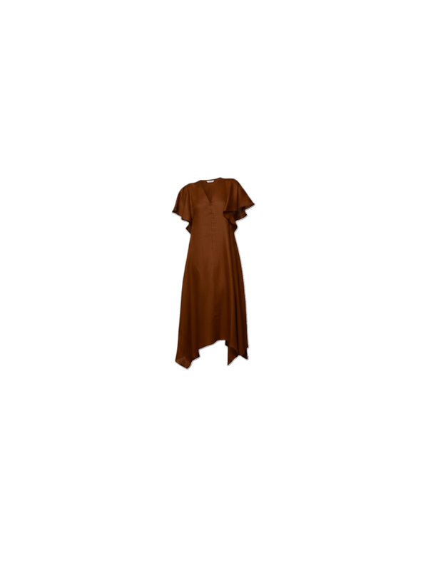 Abito donna 100% lino con maniche di volume