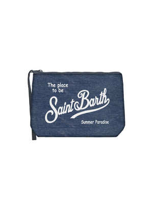 Mc2 Saint Barth Pochette Aline Linen Linen 61 Blue Navy - Ali0004